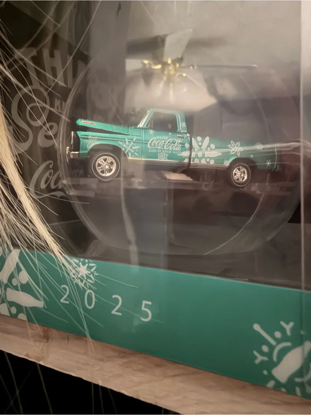 Teal Vintage Pickup Christmas ornament Brand:Coca Cola 2025 Holiday Ornament